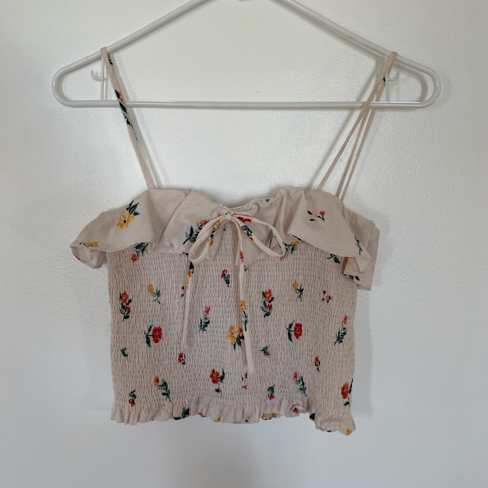 Zara Shirred Floral Top